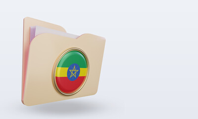 3d folder Ethiopia flag rendering left view