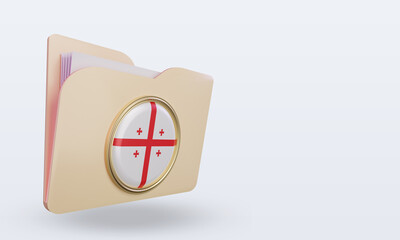 3d folder Georgia flag rendering left view