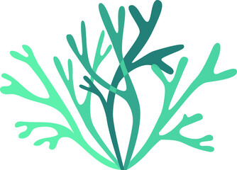 silhouette of lichen or seaweed in four colors for a logo or icon