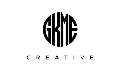 Letters GKME creative circle logo design vector, 4 letters logo