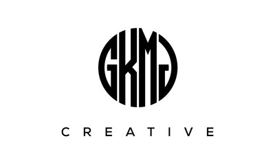 Letters GKMJ creative circle logo design vector, 4 letters logo