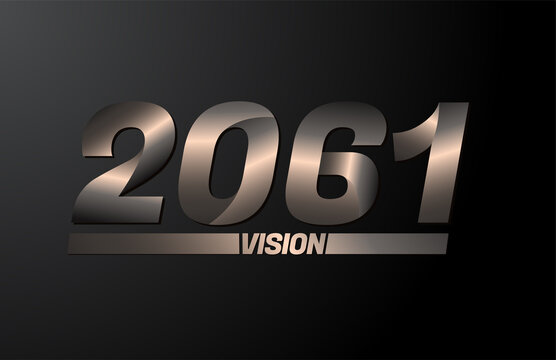 2060 with vision text, vision 2060 new year vector isolated on black background