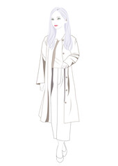 女性の立ち姿イラスト