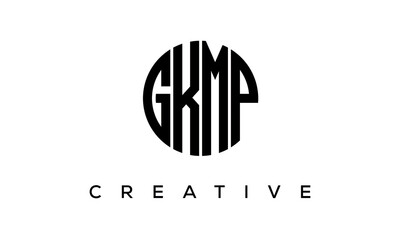 Letters GKMP creative circle logo design vector, 4 letters logo