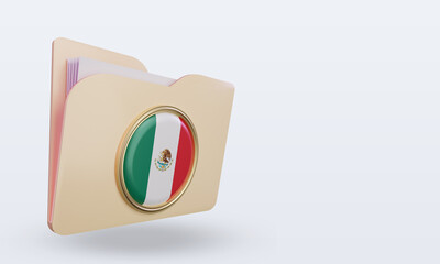 3d folder Mexico flag rendering left view