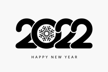 Happy New Year 2021 logo text creative design. Cover of business diary for 2022 with wishes. Brochure design template, card, banner. Vector illustration. Isolated, white background.