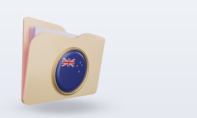 3d folder New Zealand flag rendering left view