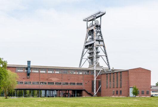 Wallers-Arenberg, France - April 23, 2019: The former Arenberg mine site in the mining basin of Nord-Pas de Calais has been converted into a center of excellence in image and digital media since 2015.