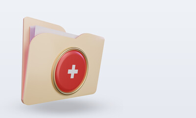 3d folder Switzerland flag rendering left view