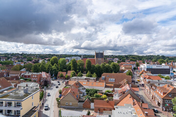 Fototapeta na wymiar Top view on the city of Heiligenhafen, Germany