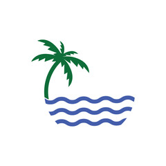 Fototapeta na wymiar summer tree palm logo icon vector template.