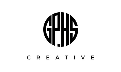 Letters GPHS creative circle logo design vector, 4 letters logo