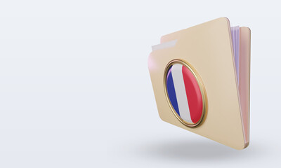 3d folder France flag rendering right view