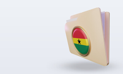 3d folder Ghana flag rendering right view