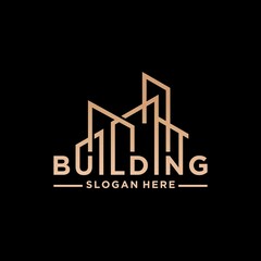 Abstract building word mark logo architect construction logo template architectural design and cons