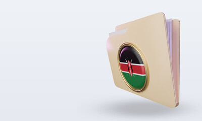 3d folder Kenya flag rendering right view