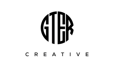 Letters GTER creative circle logo design vector, 4 letters logo