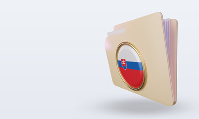 3d folder Slovakia flag rendering right view