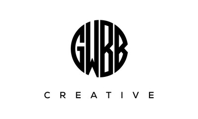 Letters GWBB creative circle logo design vector, 4 letters logo