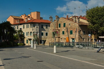 Fototapeta na wymiar Rests of Basilica della Corte on Piazza della Corte in Grado, Italy, Europe 