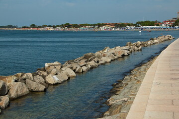 Fototapeta premium View of the beach in Grado, Italy, Europe 