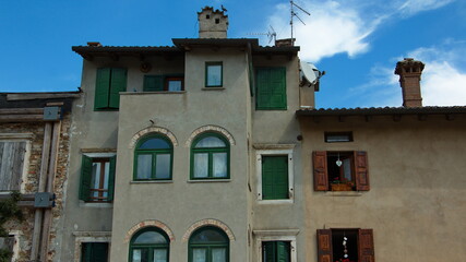 Fototapeta na wymiar Architecture in old town of Grado, Italy, Europe 