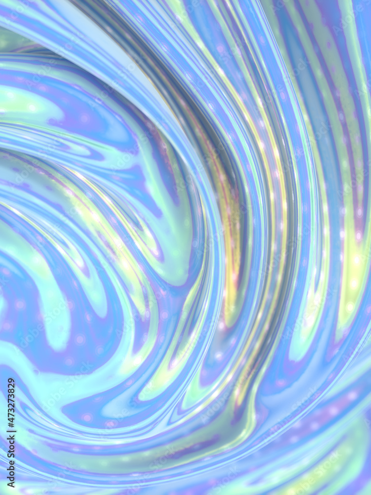 Poster trendy metallic glitter cloth with pattern of shiny circles. abstract colorful gradient. 3d renderin