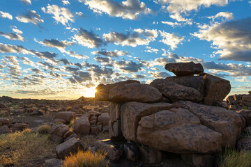 Sun starburst sunrise at Giants Playground