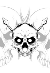 Fototapeta premium Skull with spear vector illustration