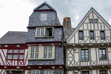 Morlaix. Maison à colombages dans le centre historique de la ville. Finistère. Bretagne	
