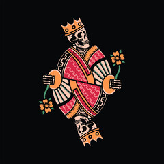 skull king tattoo vector design