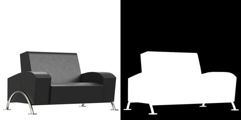 3D rendering illustration of an armchair