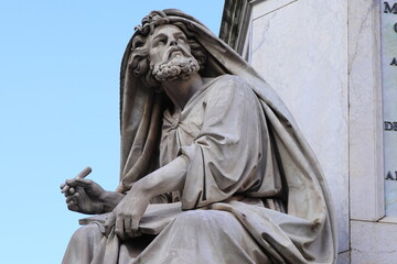 Prophet Isaiah Statue Detail at Piazza Mignanelli in Rome, Italy