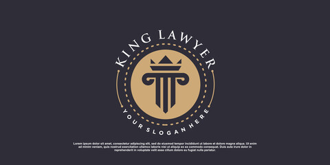 Law logo for justice, lawyer, law firm company or person Premium Vector