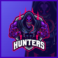 Carnage Black Widow Spider Skull mascot esport logo design illustrations vector template, tarantula venom logo for team game streamer © FNR Graphics