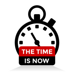 the time is now, stopwatch, vector illustration 