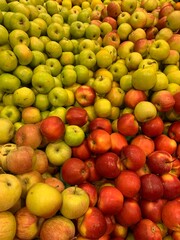 lots of ripe sweet apples for food as a background