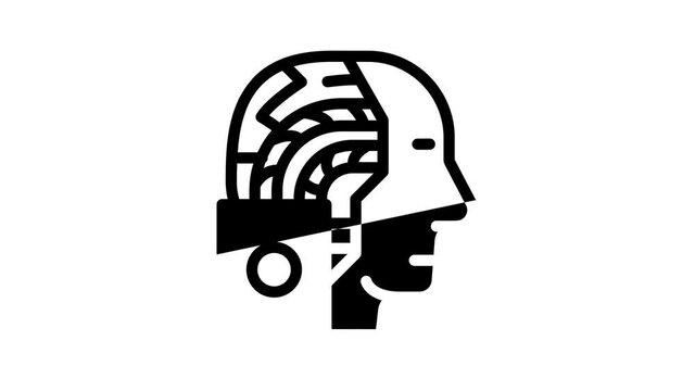 artificial intelligence robot animated line icon artificial intelligence robot sign. isolated on white background