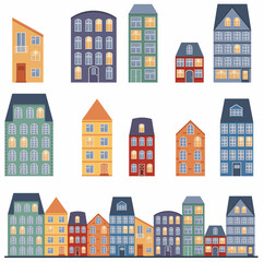 sweet home in scandinavian style, collection, sketch set, vector