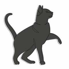 cat on a white background, sketch, vector