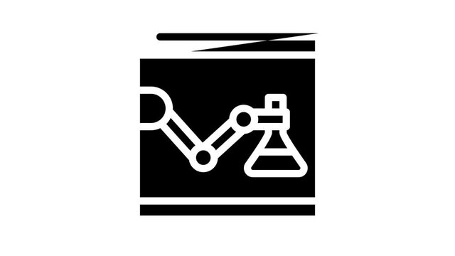 laboratory robot animated line icon laboratory robot sign. isolated on white background