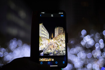 スマートフォン　夜景撮影　イルミネーション