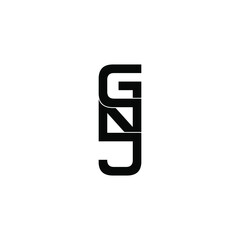 gnj letter initial monogram logo design