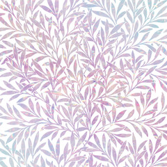 Vintage floral holographic vector pattern remix from artwork by William Morris