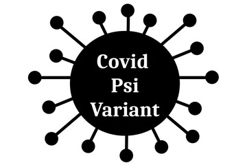 Covid Psi in black isolated on a white background - 473280086
