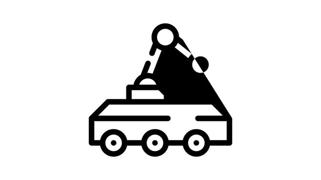 mine neutralization robot animated line icon mine neutralization robot sign. isolated on white background