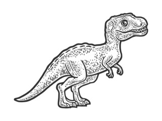 baby tyrannosaurus sketch raster illustration