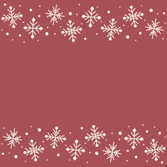 Christmas background with hand drawn snowflakes. Vector