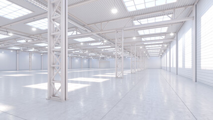 3D render of empty exhibition space. backdrop for exhibitions and events. Tile floor. Marketing mock up.