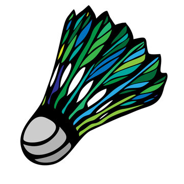 Badminton shuttlecock or color badminton ball in polygonal style
